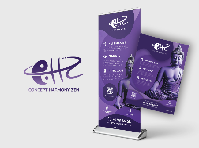 Roll-up et supports print réalisés pour Concept Harmony Zen