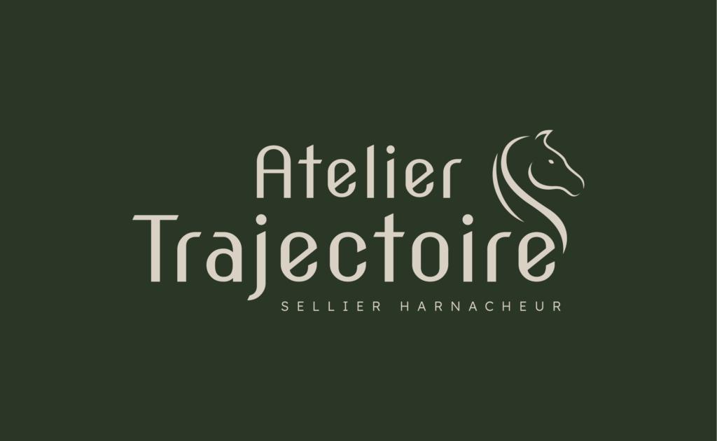 Création de logo pour Atelier Trajectoire, sur fond vert foncé